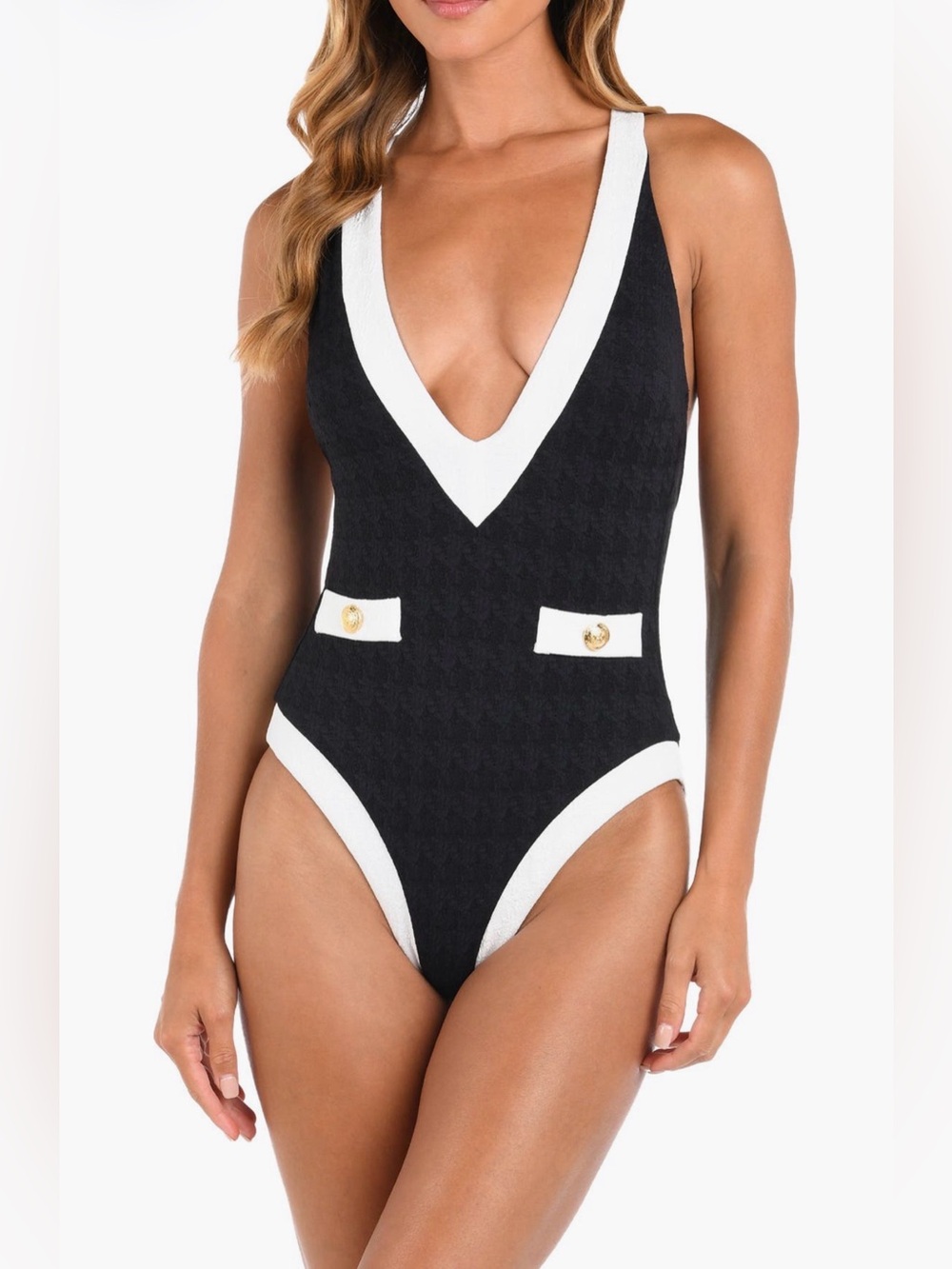 L’Agence Lisa Colorblock Swimsuit Medium B2853